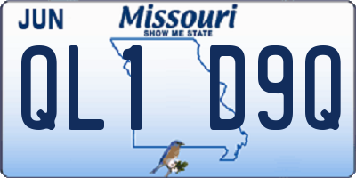 MO license plate QL1D9Q