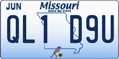 MO license plate QL1D9U