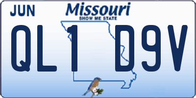 MO license plate QL1D9V