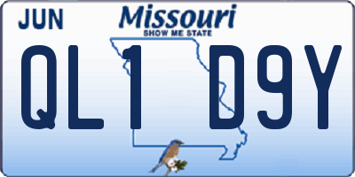 MO license plate QL1D9Y