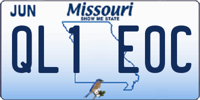 MO license plate QL1E0C