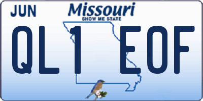 MO license plate QL1E0F