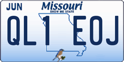 MO license plate QL1E0J