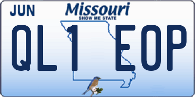MO license plate QL1E0P
