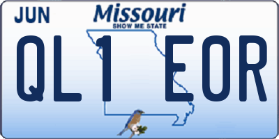 MO license plate QL1E0R