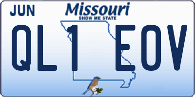 MO license plate QL1E0V