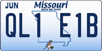 MO license plate QL1E1B