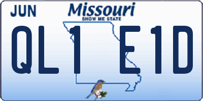 MO license plate QL1E1D