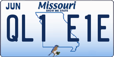 MO license plate QL1E1E