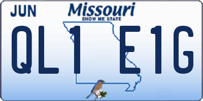 MO license plate QL1E1G