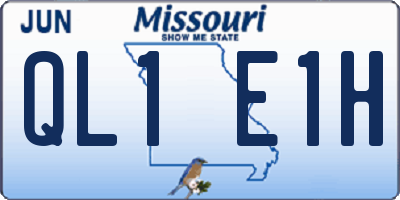 MO license plate QL1E1H