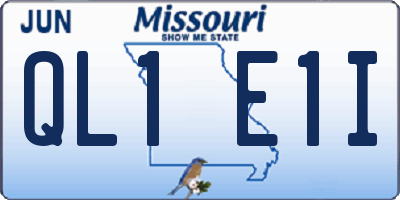 MO license plate QL1E1I