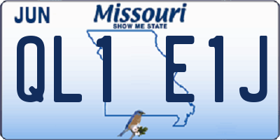 MO license plate QL1E1J