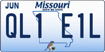 MO license plate QL1E1L