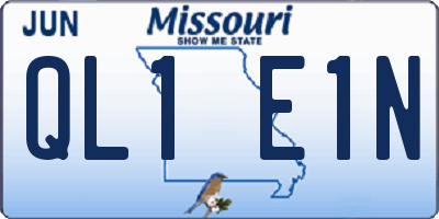 MO license plate QL1E1N