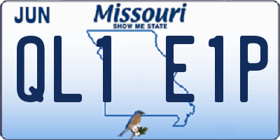 MO license plate QL1E1P