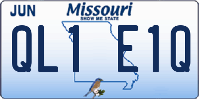 MO license plate QL1E1Q