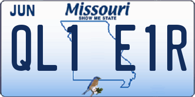 MO license plate QL1E1R