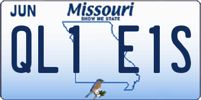 MO license plate QL1E1S