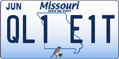 MO license plate QL1E1T