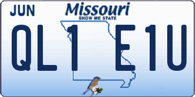 MO license plate QL1E1U