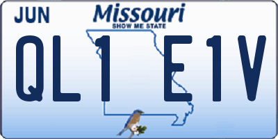MO license plate QL1E1V