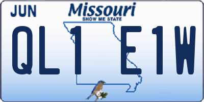 MO license plate QL1E1W