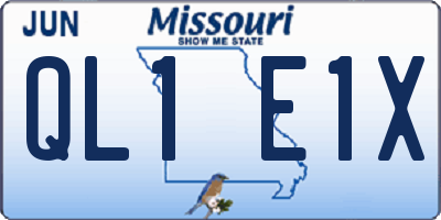 MO license plate QL1E1X