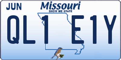 MO license plate QL1E1Y