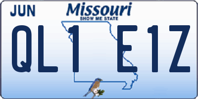 MO license plate QL1E1Z