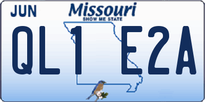 MO license plate QL1E2A