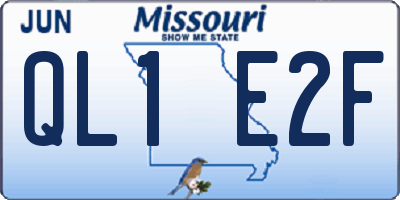 MO license plate QL1E2F