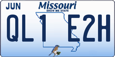 MO license plate QL1E2H