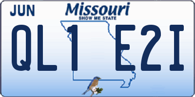 MO license plate QL1E2I