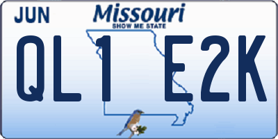 MO license plate QL1E2K