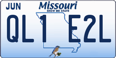 MO license plate QL1E2L