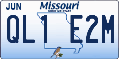 MO license plate QL1E2M