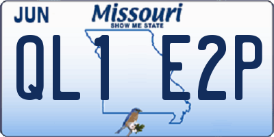 MO license plate QL1E2P