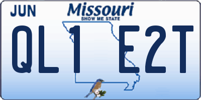 MO license plate QL1E2T