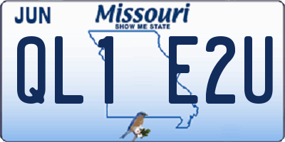 MO license plate QL1E2U