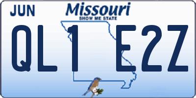 MO license plate QL1E2Z