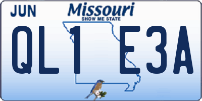 MO license plate QL1E3A