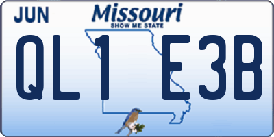 MO license plate QL1E3B