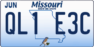 MO license plate QL1E3C