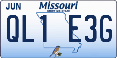 MO license plate QL1E3G