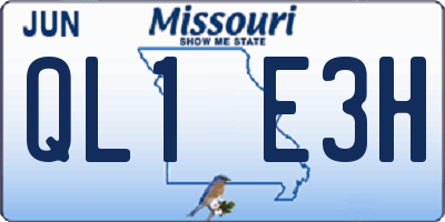 MO license plate QL1E3H