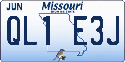 MO license plate QL1E3J