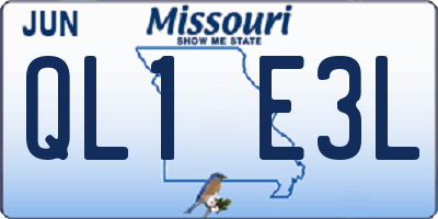 MO license plate QL1E3L