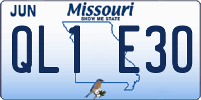 MO license plate QL1E3O