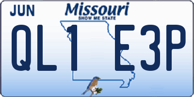 MO license plate QL1E3P